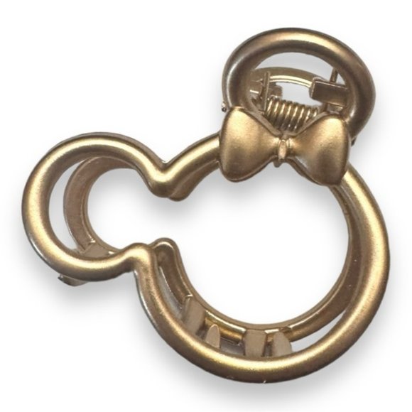 🆕 NWT Disney Minnie Mouse Frosted Goldtone Claw Hair Clip - Picture 4 of 6